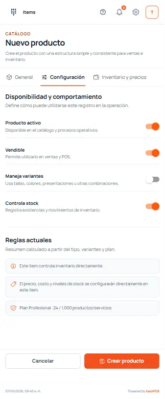 Activa el control de stock en teléfono